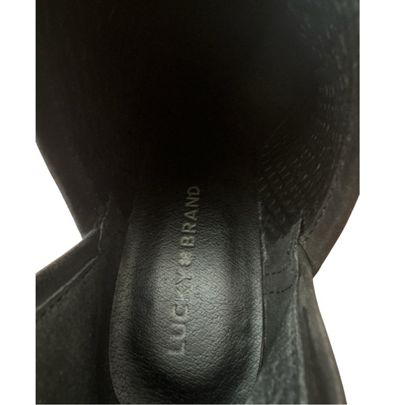 Lucky Brand Perforated Black Suede Baley Ankle Boot Size 6.5 - Picture 6 of 11